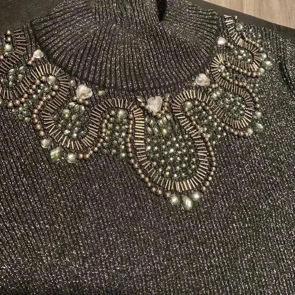 Objects D’art woman metallic beaded cotton sweater - Picture 2 of 10